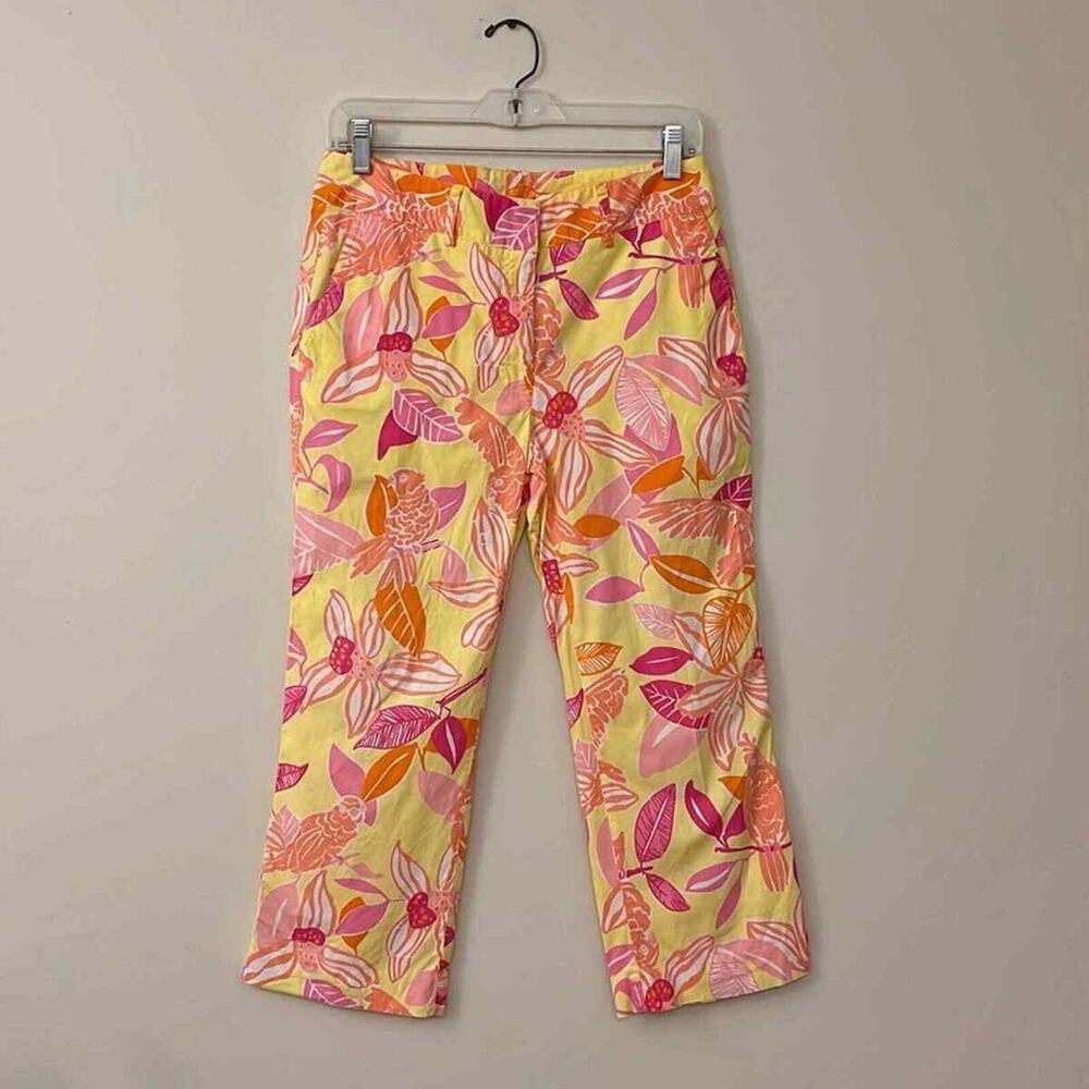 Lilly Pulitzer Cropped Wide Leg Summer PantsLiza Pacific Print Coastal Grandma